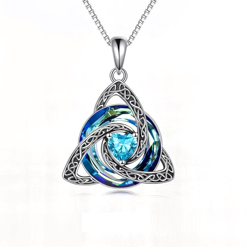 March · Aquamarine witch knot pendant