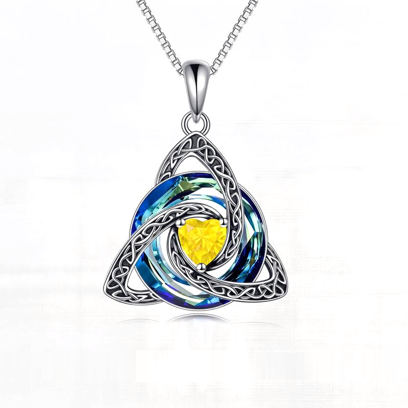 November · Citrine witch knot pendant