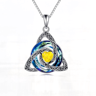 November · Citrine witch knot pendant
