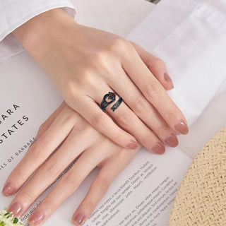 Twilight Knot Ring worn on the index finger