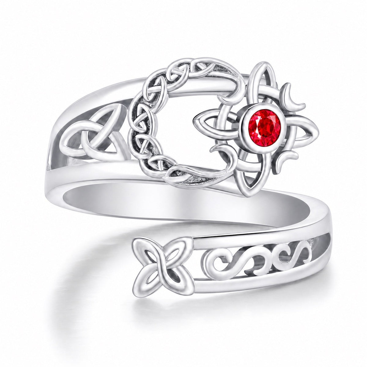 Twilight Knot Ring, Moonlight finish