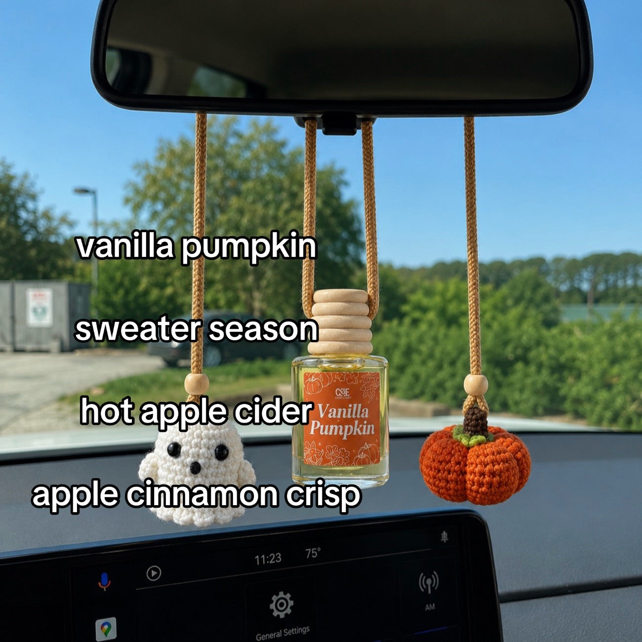 The four fall scents listed on screen